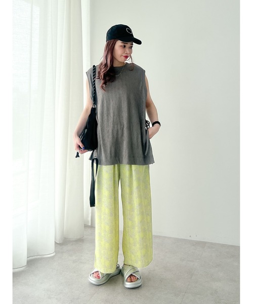 Green　Parks（グリーンパークス）の「柄イージーパンツⅠ(ワイド)（その他パンツ・レディース・オレンジ/グリーン系その他3/グリーン/ブルー・FREE）」の7枚目の写真