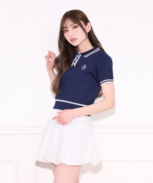 apres jour（アプレジュール）の「刺繍ケーブルポロニット（ニット/セーター・レディース・グレー/ホワイト/ピンク/ネイビー・フリー/X-LARGE）」の20枚目の写真