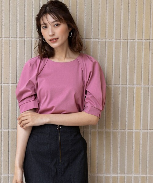 ANY SIS(エニィスィス)の「着映えタックスリーブ カットソー(Tシャツ/カットソー・レディース・ブラック系/ピンク系/ダークブラウン系/グリーン系/スカイブルー系/アイボリー系・0)」の11枚目の写真