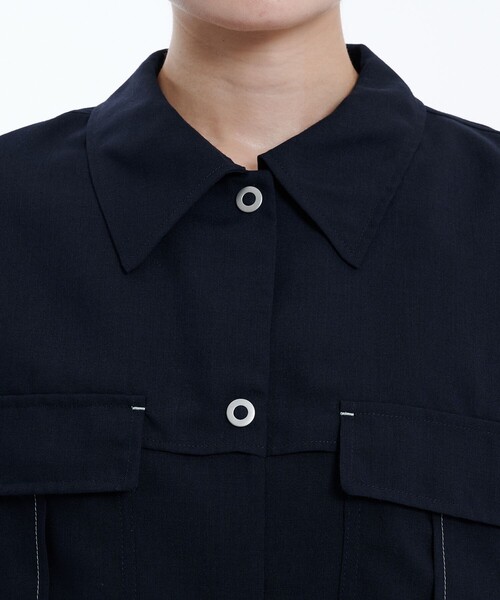 PUBLIC TOKYO（パブリックトウキョウ）の「リネンブレンドライトブルゾン（ブルゾン・レディース・ブラック/ブラウン・FREE）」の3枚目の写真