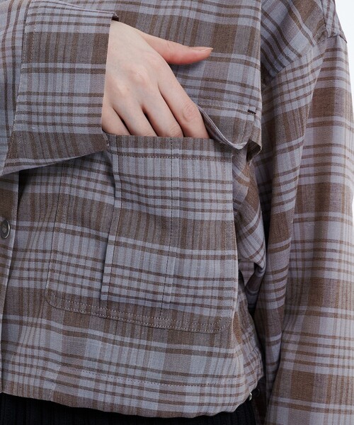 PUBLIC TOKYO（パブリックトウキョウ）の「リネンブレンドライトブルゾン（ブルゾン・レディース・ブラック/ブラウン・FREE）」の11枚目の写真