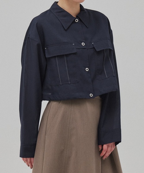 PUBLIC TOKYO（パブリックトウキョウ）の「リネンブレンドライトブルゾン（ブルゾン・レディース・ブラック/ブラウン・FREE）」の19枚目の写真