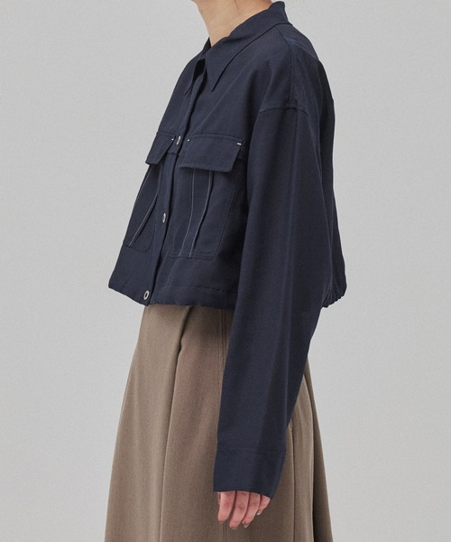 PUBLIC TOKYO（パブリックトウキョウ）の「リネンブレンドライトブルゾン（ブルゾン・レディース・ブラック/ブラウン・FREE）」の17枚目の写真