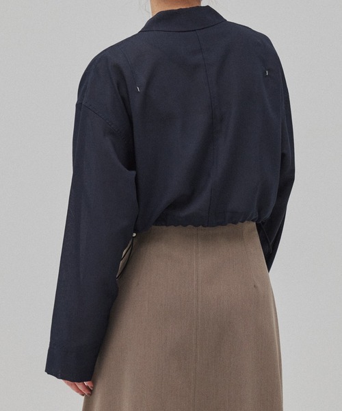 PUBLIC TOKYO（パブリックトウキョウ）の「リネンブレンドライトブルゾン（ブルゾン・レディース・ブラック/ブラウン・FREE）」の18枚目の写真