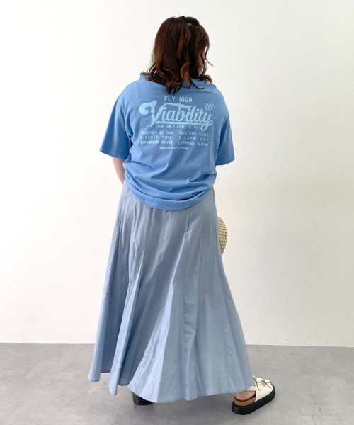 CHIC STYLE(シックスタイル)の「綿100%ローンフレアロングスカート<大きいサイズ有>シックスタイル(スカート・レディース・サックスブルー/ブラック・M/L/LL/3L/4L/5L)」の22枚目の写真