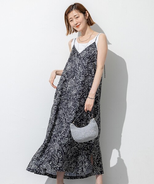 セール】【洗える】アンティークフラワープリント キャミソール