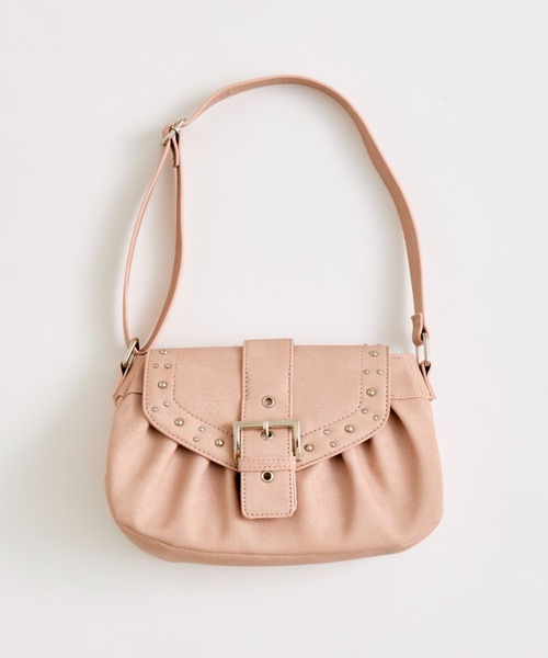 OLIVE des OLIVE(オリーブデオリーブ)の「スタッズ付きシャーリングバッグ(ショルダーバッグ・レディース・グレー/ピンク/アイボリー・FREE)」の7枚目の写真