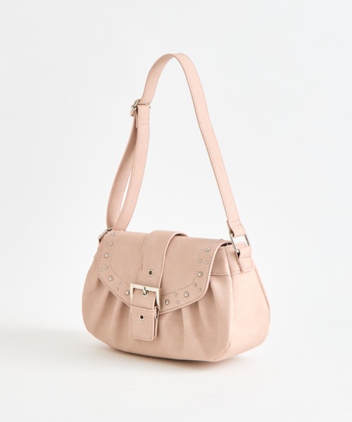 OLIVE des OLIVE(オリーブデオリーブ)の「スタッズ付きシャーリングバッグ(ショルダーバッグ・レディース・グレー/ピンク/アイボリー・FREE)」の18枚目の写真