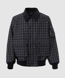 COMME des GARCONS HOMME(R f M\EI)COTTON CHECK FLIGHT JACKET(u])