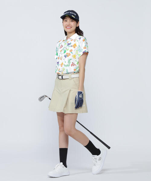 PEARLY GATES - PEARY GATES  花柄ポロシャツ(0size) 格子メッシュ半袖ポロシャツ ＜ビオ花柄＞ | PEARLY GATES