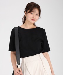 fifth（フィフス）の「【汗ジミ防止】ボートネックリブプルオーバー（Tシャツ/カットソー・レディース）」