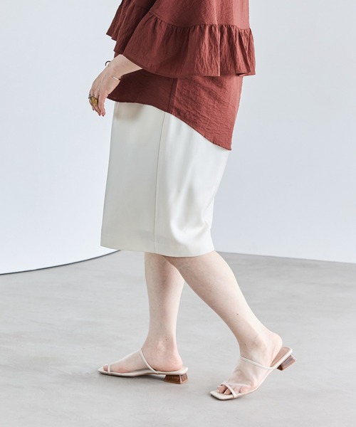 LAVEANGE（ラビアンジェ）の「【インフルエンサーコラボ】センタープレスショートパンツ（その他パンツ・レディース・オフホワイト/ブラック・M/LL/3L/4L/5L）」の5枚目の写真