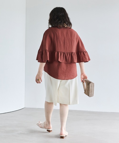 LAVEANGE（ラビアンジェ）の「【インフルエンサーコラボ】センタープレスショートパンツ（その他パンツ・レディース・オフホワイト/ブラック・M/LL/3L/4L/5L）」の11枚目の写真