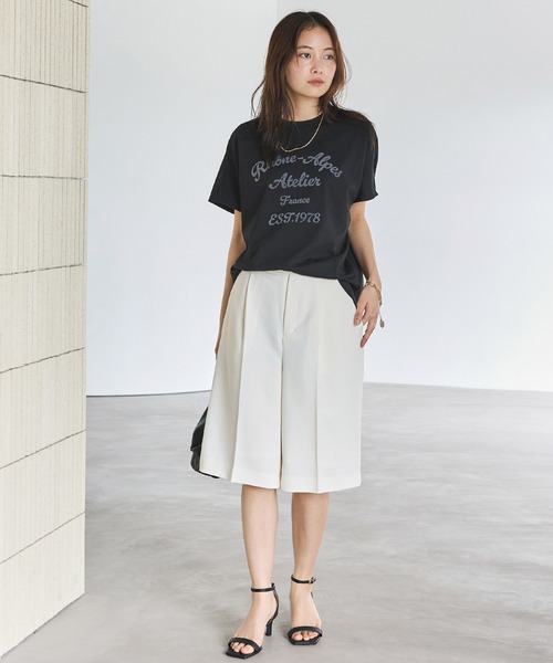 LAVEANGE（ラビアンジェ）の「【インフルエンサーコラボ】センタープレスショートパンツ（その他パンツ・レディース・オフホワイト/ブラック・M/LL/3L/4L/5L）」の18枚目の写真