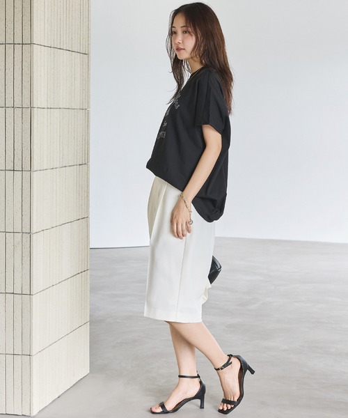 LAVEANGE（ラビアンジェ）の「【インフルエンサーコラボ】センタープレスショートパンツ（その他パンツ・レディース・オフホワイト/ブラック・M/LL/3L/4L/5L）」の19枚目の写真