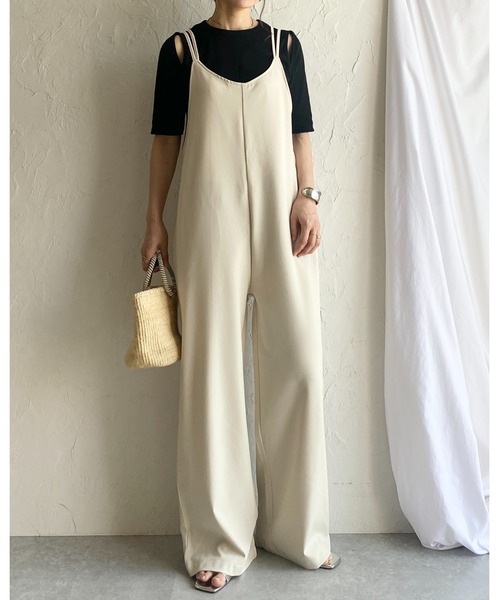 She's Closet(シーズクローゼット)の「【低身長向けサイズあり】ダブルストラップオールインワンキャミサロペット(サロペット/オーバーオール・レディース・アイボリー/ブラック/チャコールグレー・SHORT/FREE)」の11枚目の写真