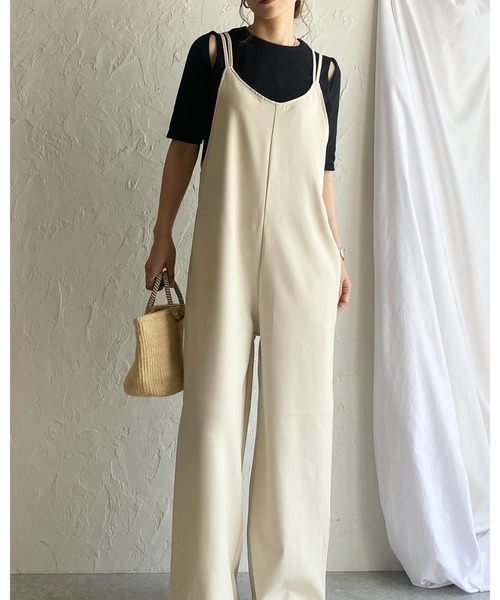 She's Closet(シーズクローゼット)の「【低身長向けサイズあり】ダブルストラップオールインワンキャミサロペット(サロペット/オーバーオール・レディース・アイボリー/ブラック/チャコールグレー・SHORT/FREE)」の12枚目の写真