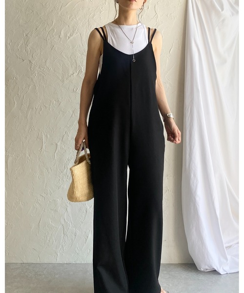 She's Closet(シーズクローゼット)の「【低身長向けサイズあり】ダブルストラップオールインワンキャミサロペット(サロペット/オーバーオール・レディース・アイボリー/ブラック/チャコールグレー・SHORT/FREE)」の18枚目の写真