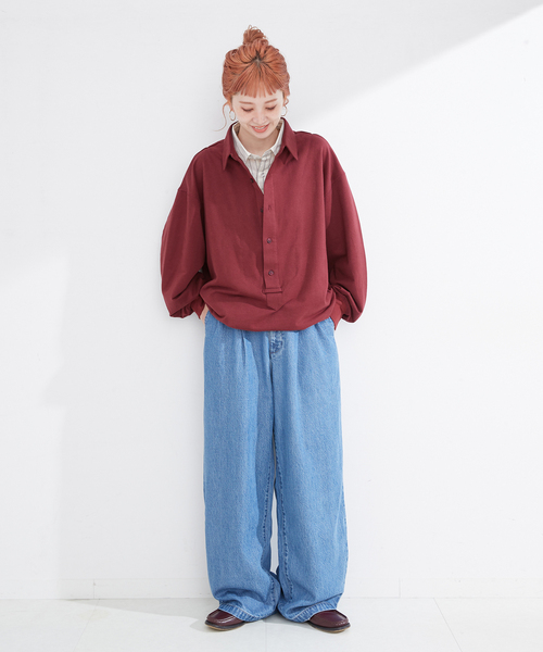 B.C STOCK(ベーセーストック)の「【Deux Allures/ドゥ アリュール】ダブルカラースウェットシャツ(スウェット・メンズ・ボルドー/チャコールグレー/ネイビー・FREE)」の22枚目の写真