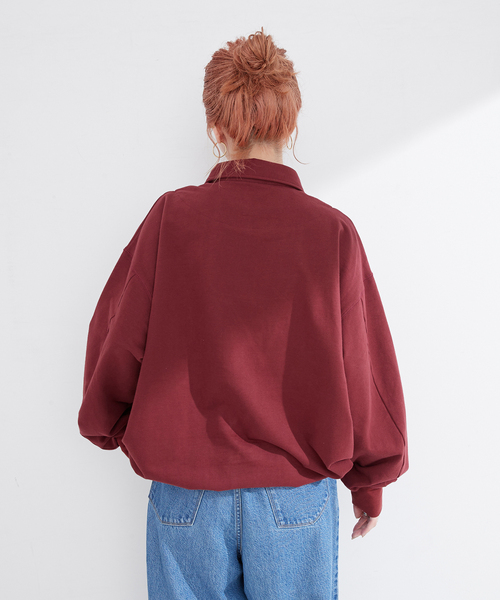 B.C STOCK(ベーセーストック)の「【Deux Allures/ドゥ アリュール】ダブルカラースウェットシャツ(スウェット・メンズ・ボルドー/チャコールグレー/ネイビー・FREE)」の6枚目の写真