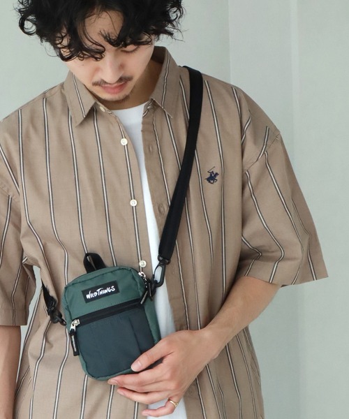WILD THINGS(ワイルドシングス)の「【WILD THINGS/ワイルドシングス】DELFY fabric ミニショルダーバッグ/ポーチ(ショルダーバッグ・メンズ・グレー/ブラック/ターコイズブルー/ベージュ・FREE)」の13枚目の写真