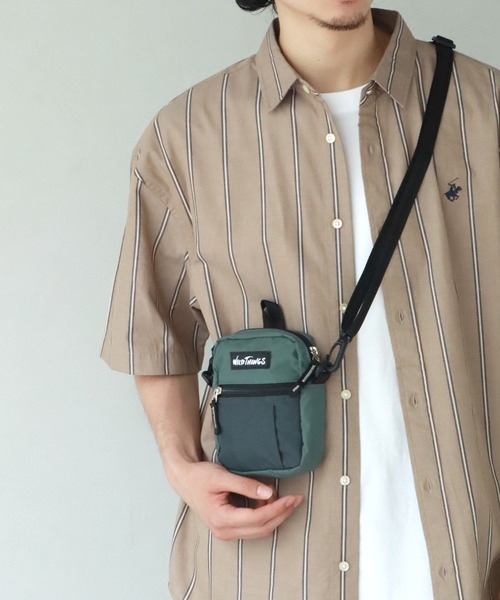 WILD THINGS(ワイルドシングス)の「【WILD THINGS/ワイルドシングス】DELFY fabric ミニショルダーバッグ/ポーチ(ショルダーバッグ・メンズ・グレー/ブラック/ターコイズブルー/ベージュ・FREE)」の14枚目の写真