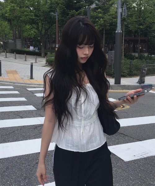 anyonemore（エニワンモア）の「リボン袖なしサマーペプラムブラウス（シャツ/ブラウス・レディース・ブラック/ホワイト・FREE）」の4枚目の写真