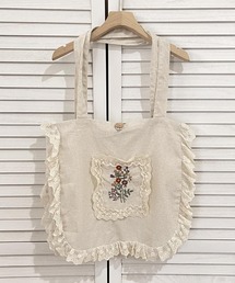 レースフリル刺繍トートバッグ