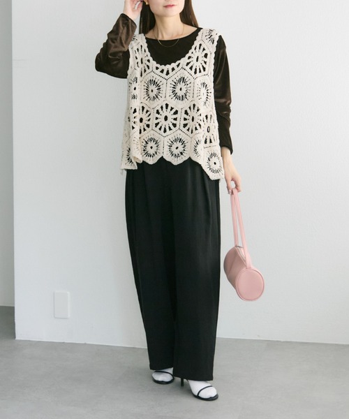 セール】かぎ針編み風ビスチェ（ベスト）｜PUAL CE CIN