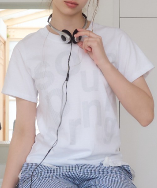 Birthday room(バースデイルーム)の「レタリングプリントT/Lettering Print T-Shirt(Tシャツ/カットソー・レディース・ブラック/ホワイト/サックスブルー・FREE)」の9枚目の写真
