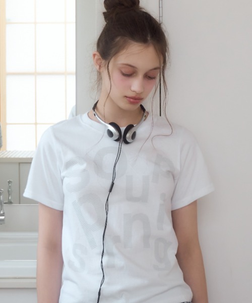 Birthday room(バースデイルーム)の「レタリングプリントT/Lettering Print T-Shirt(Tシャツ/カットソー・レディース・ブラック/ホワイト/サックスブルー・FREE)」の10枚目の写真