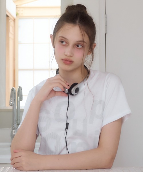 Birthday room(バースデイルーム)の「レタリングプリントT/Lettering Print T-Shirt(Tシャツ/カットソー・レディース・ブラック/ホワイト/サックスブルー・FREE)」の11枚目の写真