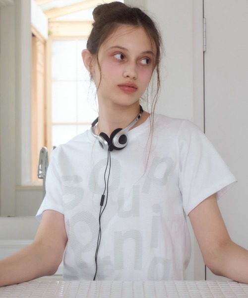 Birthday room(バースデイルーム)の「レタリングプリントT/Lettering Print T-Shirt(Tシャツ/カットソー・レディース・ブラック/ホワイト/サックスブルー・FREE)」の12枚目の写真