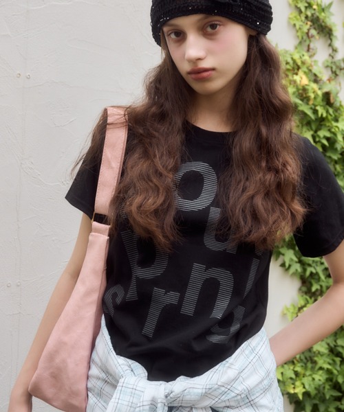 Birthday room(バースデイルーム)の「レタリングプリントT/Lettering Print T-Shirt(Tシャツ/カットソー・レディース・ブラック/ホワイト/サックスブルー・FREE)」の13枚目の写真