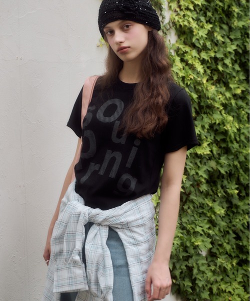 Birthday room(バースデイルーム)の「レタリングプリントT/Lettering Print T-Shirt(Tシャツ/カットソー・レディース・ブラック/ホワイト/サックスブルー・FREE)」の19枚目の写真