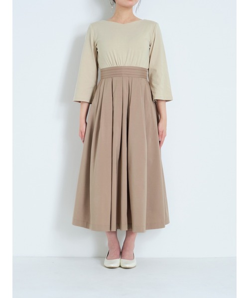 COHINA ワンピース　新品未使用　完売品 シルキータフタドッキングワンピース｜小柄・低身長女性向け