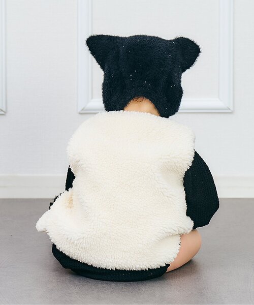 apres les cours（アプレレクール）の「ベビーボアベスト（その他ベビーウェア・キッズ・アイボリー・80）」の3枚目の写真