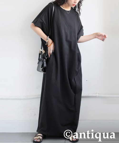 antiqua(アンティカ)の「ミニ裏毛ワンピース(ワンピース・レディース・ダークグレー/ブラック・ONESIZE)」の7枚目の写真
