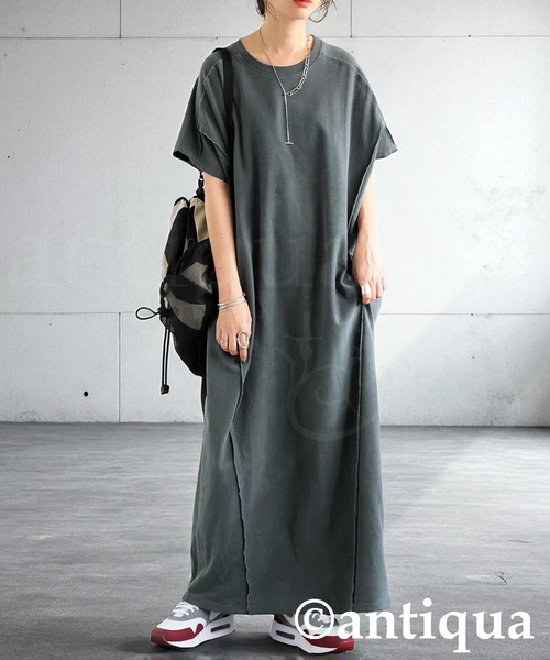 antiqua(アンティカ)の「ミニ裏毛ワンピース(ワンピース・レディース・ダークグレー/ブラック・ONESIZE)」の8枚目の写真
