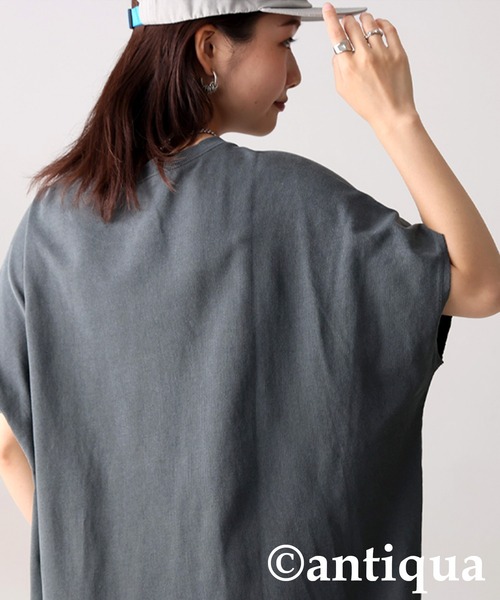 antiqua(アンティカ)の「ミニ裏毛ワンピース(ワンピース・レディース・ダークグレー/ブラック・ONESIZE)」の12枚目の写真