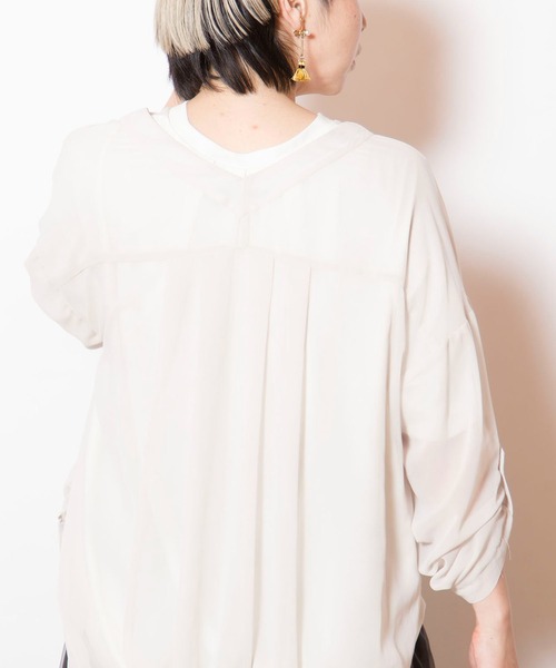 OSMOSIS（オズモーシス）の「シフォンギャザーブルゾン（ブルゾン・レディース・アイボリー/カーキ/ブラック・ONE SIZE）」の16枚目の写真