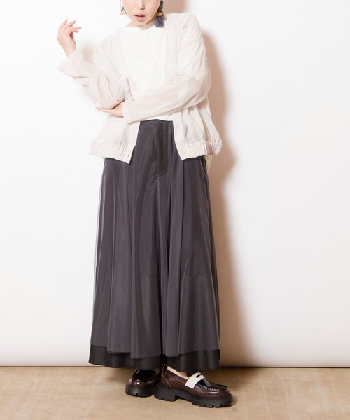 OSMOSIS（オズモーシス）の「シフォンギャザーブルゾン（ブルゾン・レディース・アイボリー/カーキ/ブラック・ONE SIZE）」の21枚目の写真