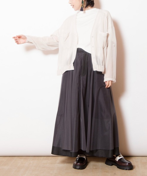 OSMOSIS（オズモーシス）の「シフォンギャザーブルゾン（ブルゾン・レディース・アイボリー/カーキ/ブラック・ONE SIZE）」の22枚目の写真