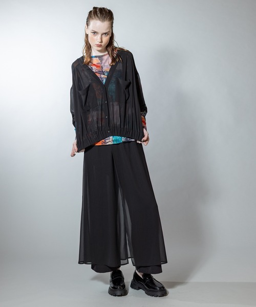 OSMOSIS（オズモーシス）の「シフォンギャザーブルゾン（ブルゾン・レディース・アイボリー/カーキ/ブラック・ONE SIZE）」の10枚目の写真