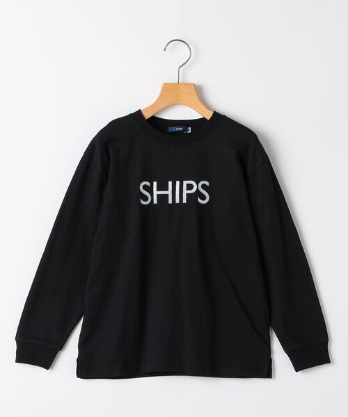 SHIPS(シップス)の「SHIPS KIDS:140~160cm/刺繍 ロゴ ロングスリーブ Tシャツ(Tシャツ/カットソー・キッズ・グリーン/ブラック/オフホワイト・160/150/140)」の2枚目の写真