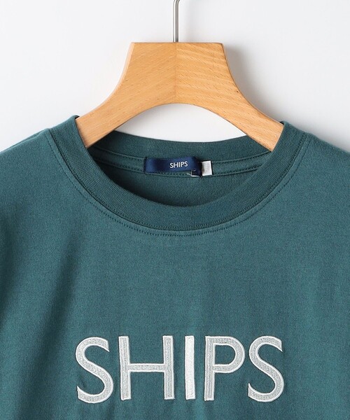 SHIPS(シップス)の「SHIPS KIDS:140~160cm/刺繍 ロゴ ロングスリーブ Tシャツ(Tシャツ/カットソー・キッズ・グリーン/ブラック/オフホワイト・160/150/140)」の5枚目の写真