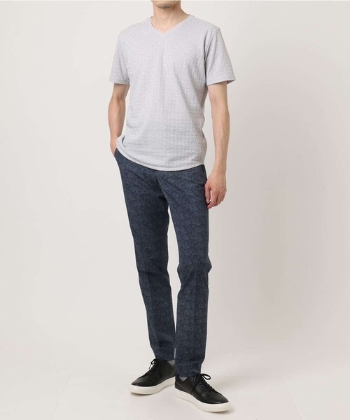 MICHEL KLEIN HOMME   （ミッシェルクランオム）の「《日本製》レンガ柄Vネック半袖カットソー（Tシャツ/カットソー・メンズ・ダークグレー/ライトグレー/レッド・MEDIUM/LARGE/X-LARGE）」の12枚目の写真