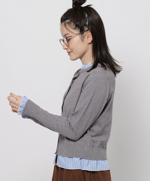 niko and...(ニコアンド)の「レイヤードライククルーカーディガン(カーディガン/ボレロ・レディース・レッド/ブラック/グレー・FREE)」の2枚目の写真