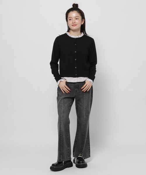niko and...(ニコアンド)の「レイヤードライククルーカーディガン(カーディガン/ボレロ・レディース・レッド/ブラック/グレー・FREE)」の17枚目の写真