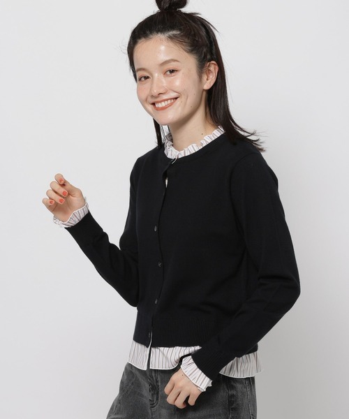 niko and...(ニコアンド)の「レイヤードライククルーカーディガン(カーディガン/ボレロ・レディース・レッド/ブラック/グレー・FREE)」の4枚目の写真